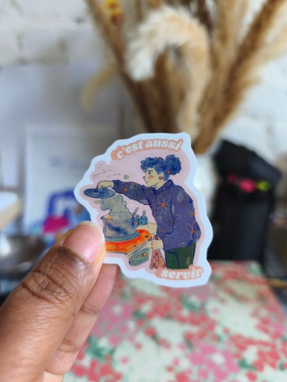 Stickers vinyles imperméables – "C'est aussi servir"