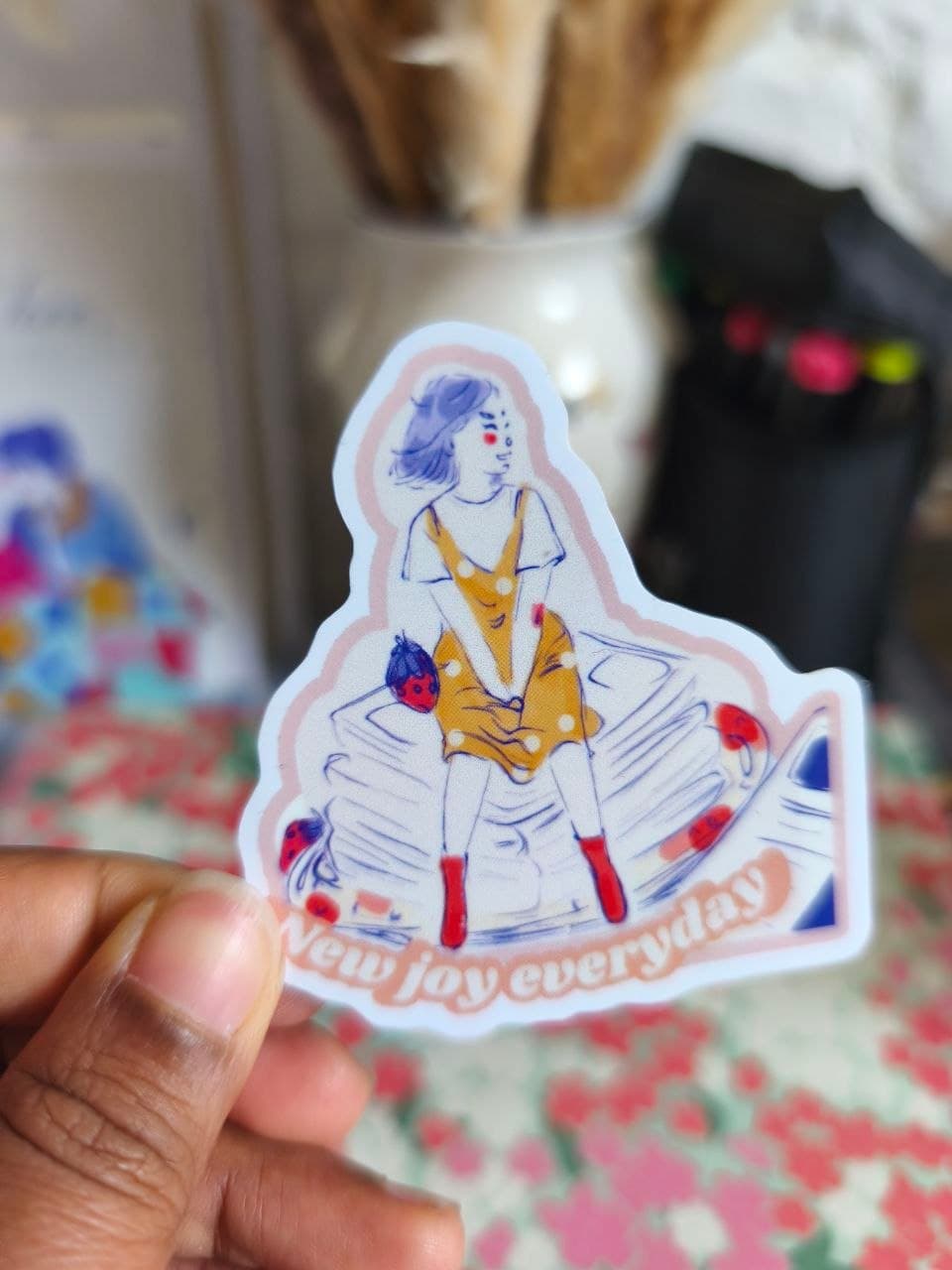 Stickers vinyles imperméables – "New joy everyday"