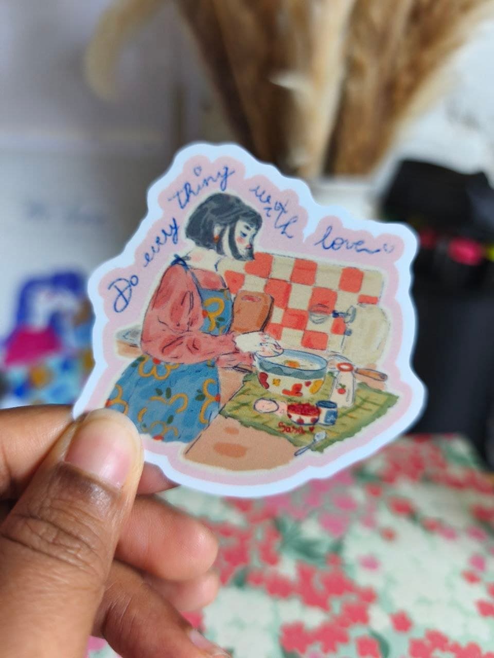 Stickers vinyles imperméables – "Do everything with love"