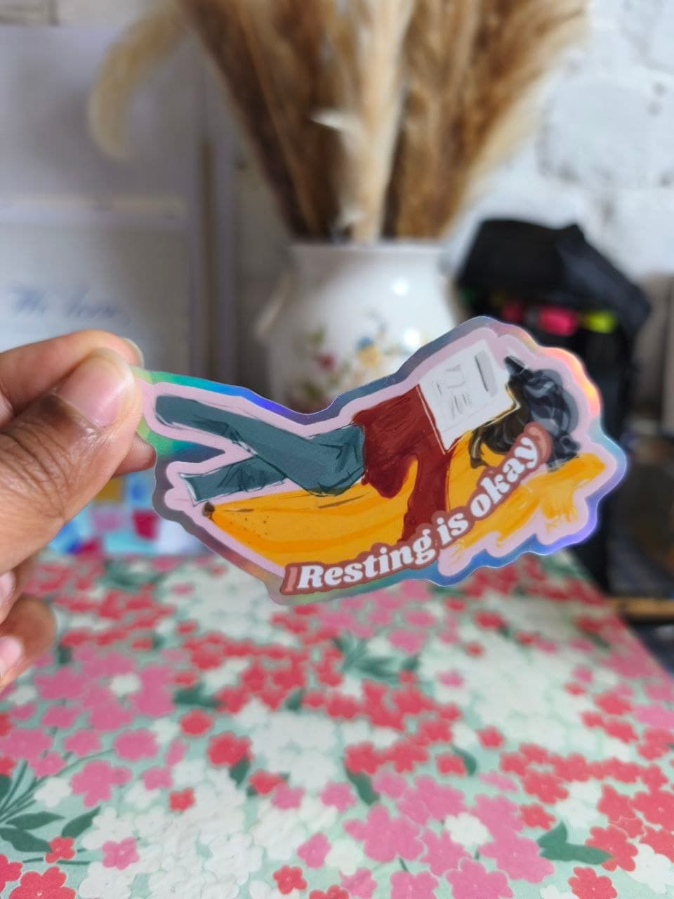 Stickers vinyles imperméables – "Resting is okay"