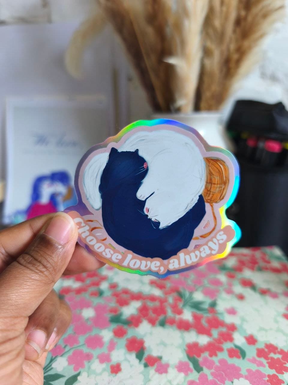 Stickers vinyles imperméables – "Choose love, always"